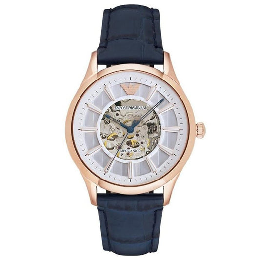 Emporio Armani Ar1947 Men S Mechanical Skeleton Strap Watch