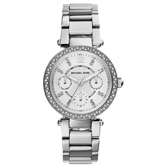 Michael Kors Mk5615 Ladies Mini Parker Silver Chronograph Watch