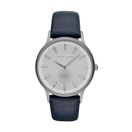 Emporio Armani Renato White Dial Blue Leather Strap Watch For Men Ar11119