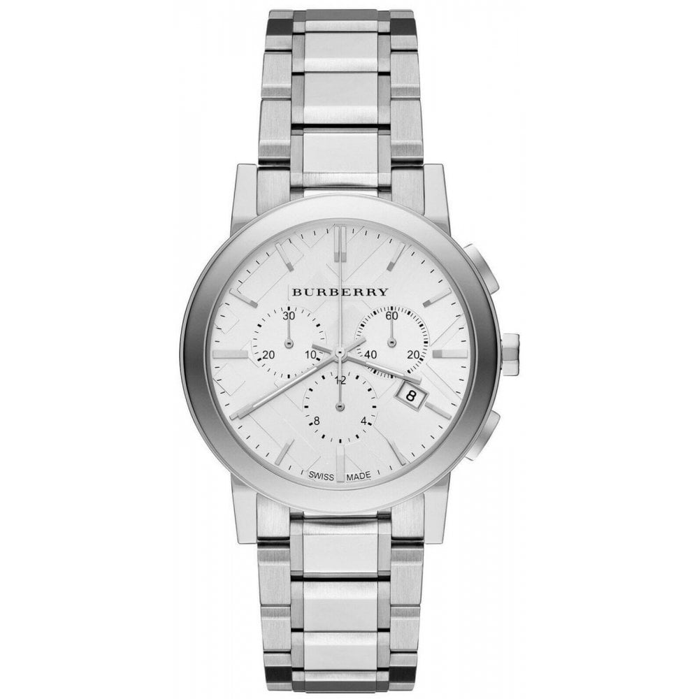 Burberry Ladies Watch Chronograph Silver Bu9750