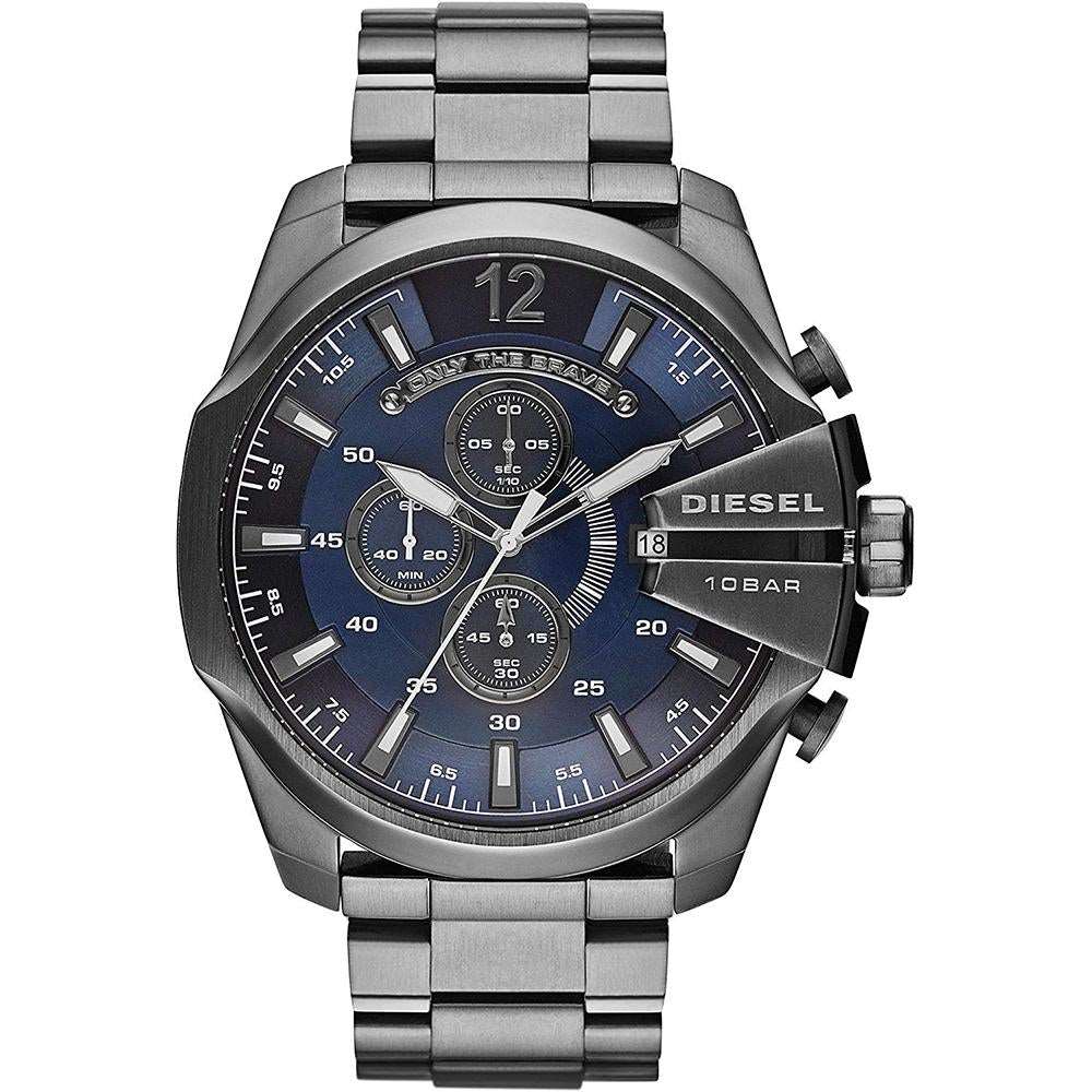 Diesel Dz4329 Men S Silver Mega Chief Chronograph Watch