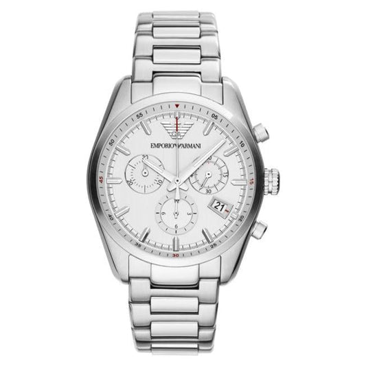 Emporio Armani Ar6013 Men S Sportivo Silver Chronograph Watch