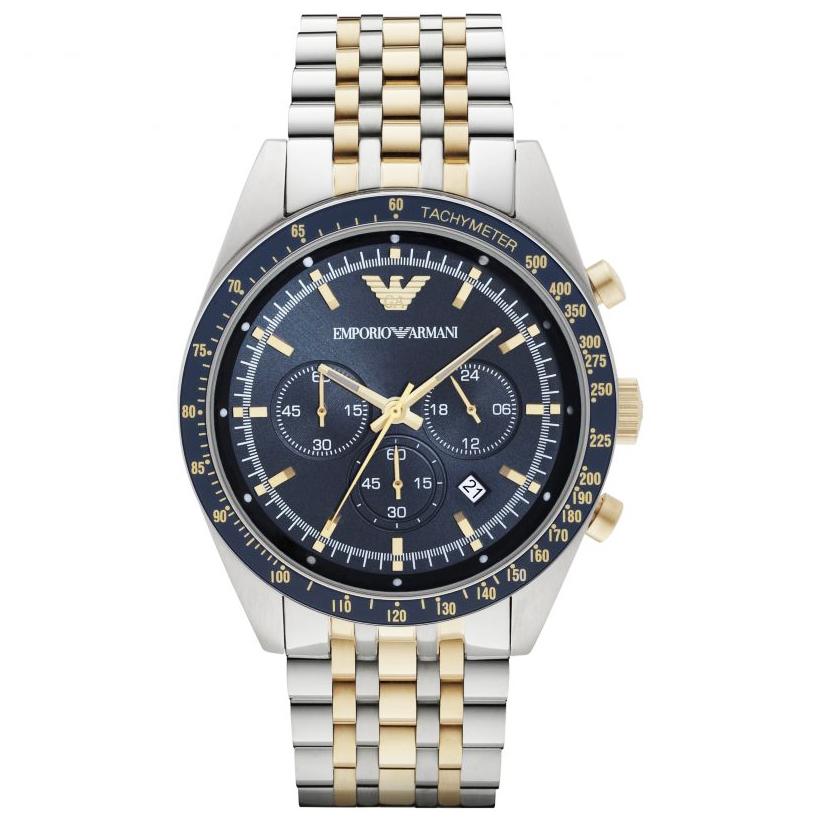 Emporio Armani Ar8030 Men S Tazio Chronograph Two Tone Watch