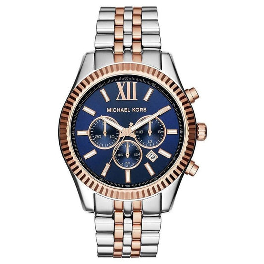 Michael Kors Mk8412 Men S Lexington Chronograph Two Tone Blue Watch