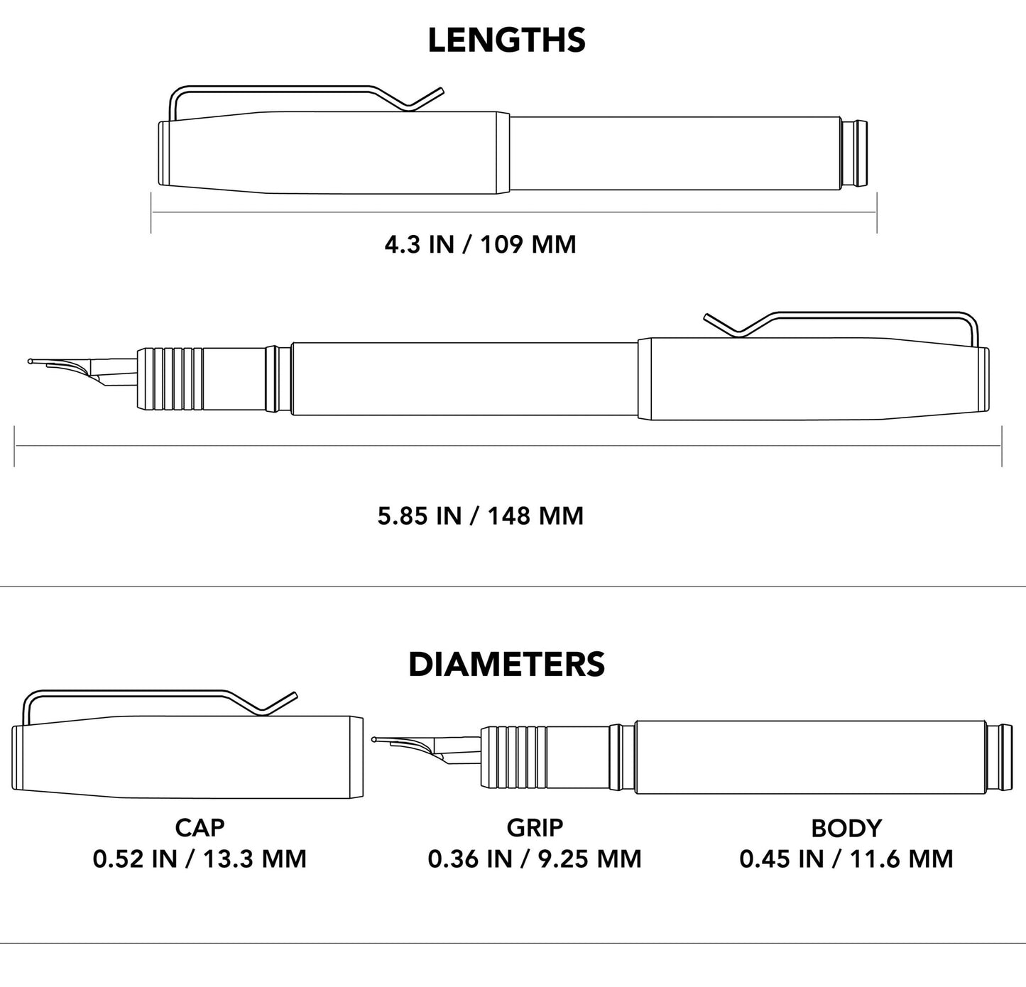 Fountain EDC Pen With Bock 180 Nib And Deep Carry Clip - Veloce - The App For Watch Collectors