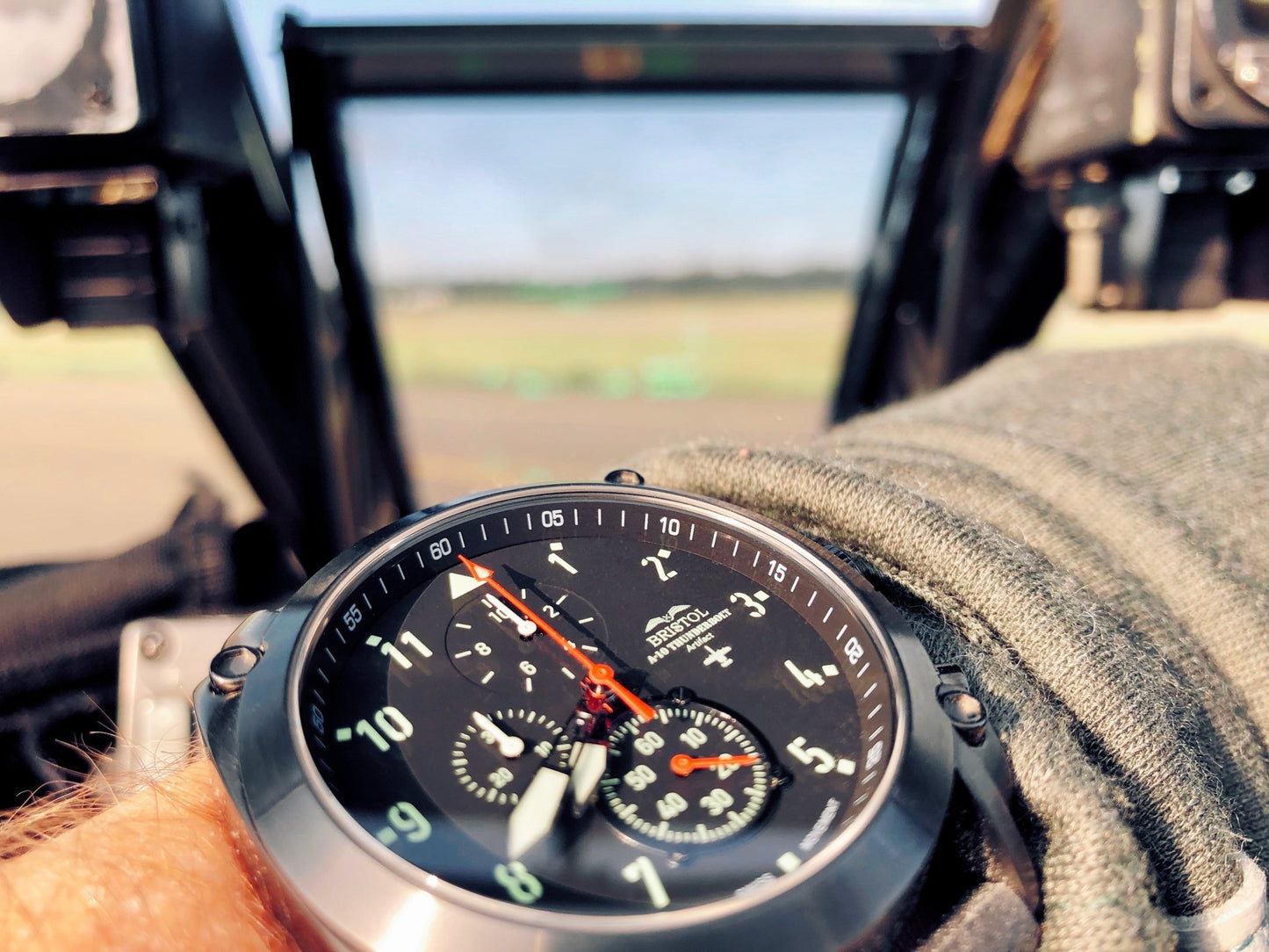 A 10 Thunderbolt Tribute Watch Gunmetal Finish Leather Band - Veloce - The App For Watch Collectors