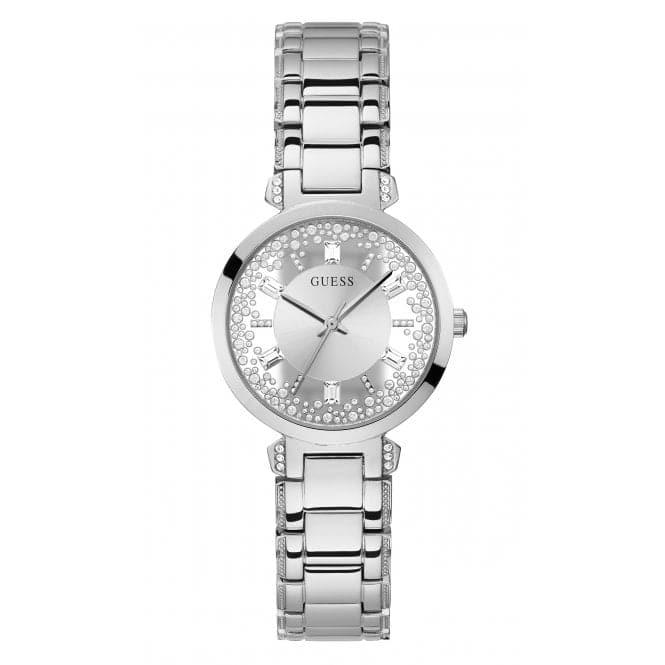 Guess Watches Ladies Crystal Clear Stainless Steel Silver Watch Gw0470l1