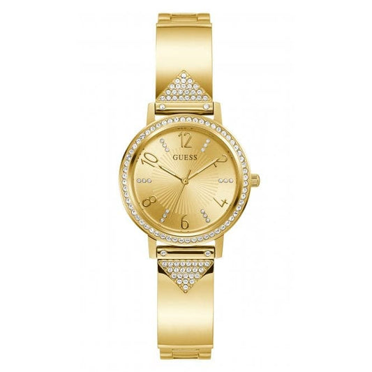 Guess Watches Ladies Tri Luxe Stainless Steel Gold Tone Watch Gw0474l2