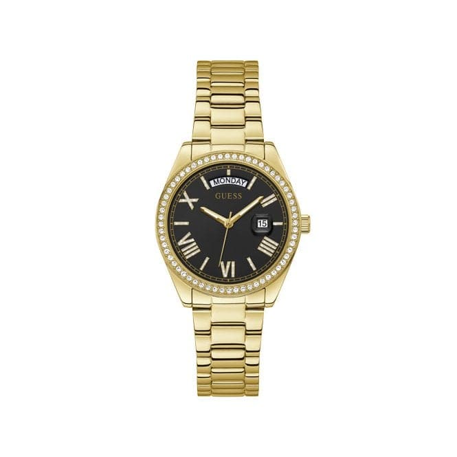 Guess Watches Luna Ladies Dress Gold Stainless Steel Watch Gw0307l2