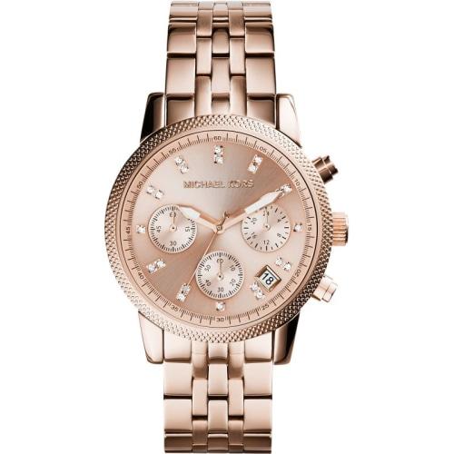 Michael Kors Mk6077 Ladies Ritz Rose Gold Chronograph Watch