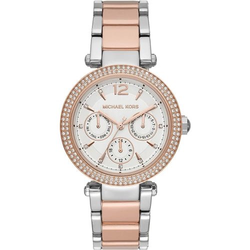 Michael Kors Mk6301 Ladies Parker Rose Gold Silver Stainless Watch