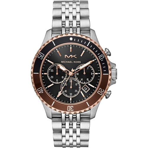 Michael Kors Mk8725 Men S Bayville Silver Black Chronograph Watch