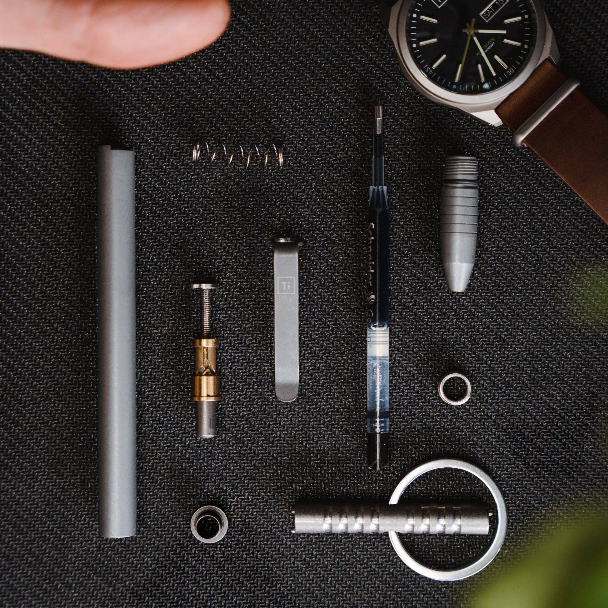 Slim Titanium Click Pen Adjustable EDC Refills Compatible - Veloce - The App For Watch Collectors
