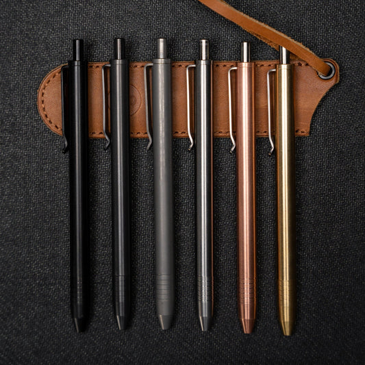 Slim Titanium Click Pen Adjustable EDC Refills Compatible - Veloce - The App For Watch Collectors