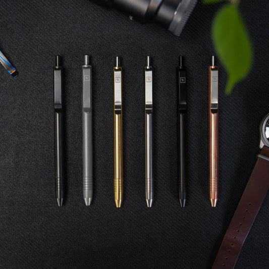 Slim Titanium Click Pen Adjustable EDC Refills Compatible - Veloce - The App For Watch Collectors