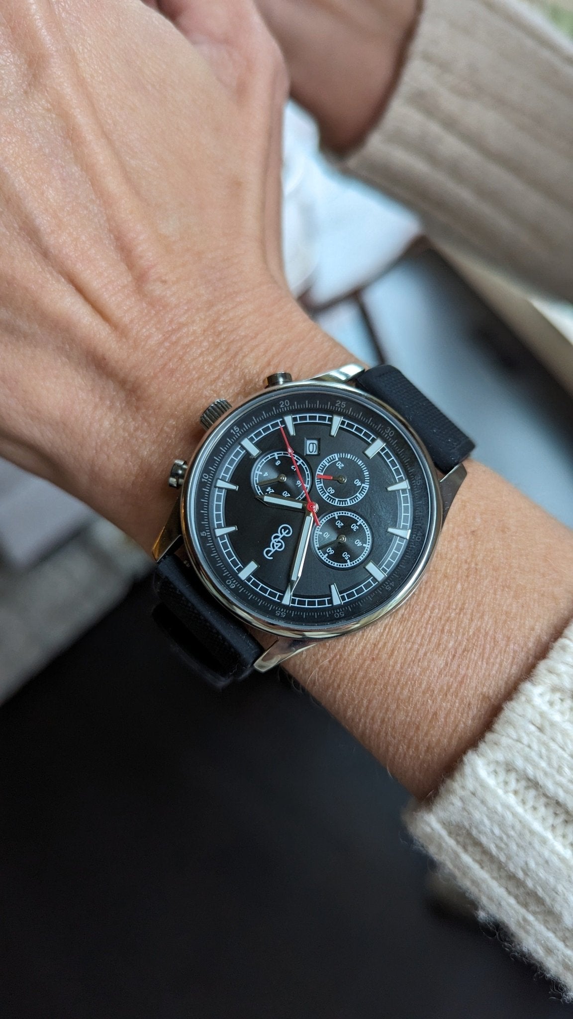 Black Sport Chronograph With Interchangeable Straps - Veloce - The App For Watch Collectors