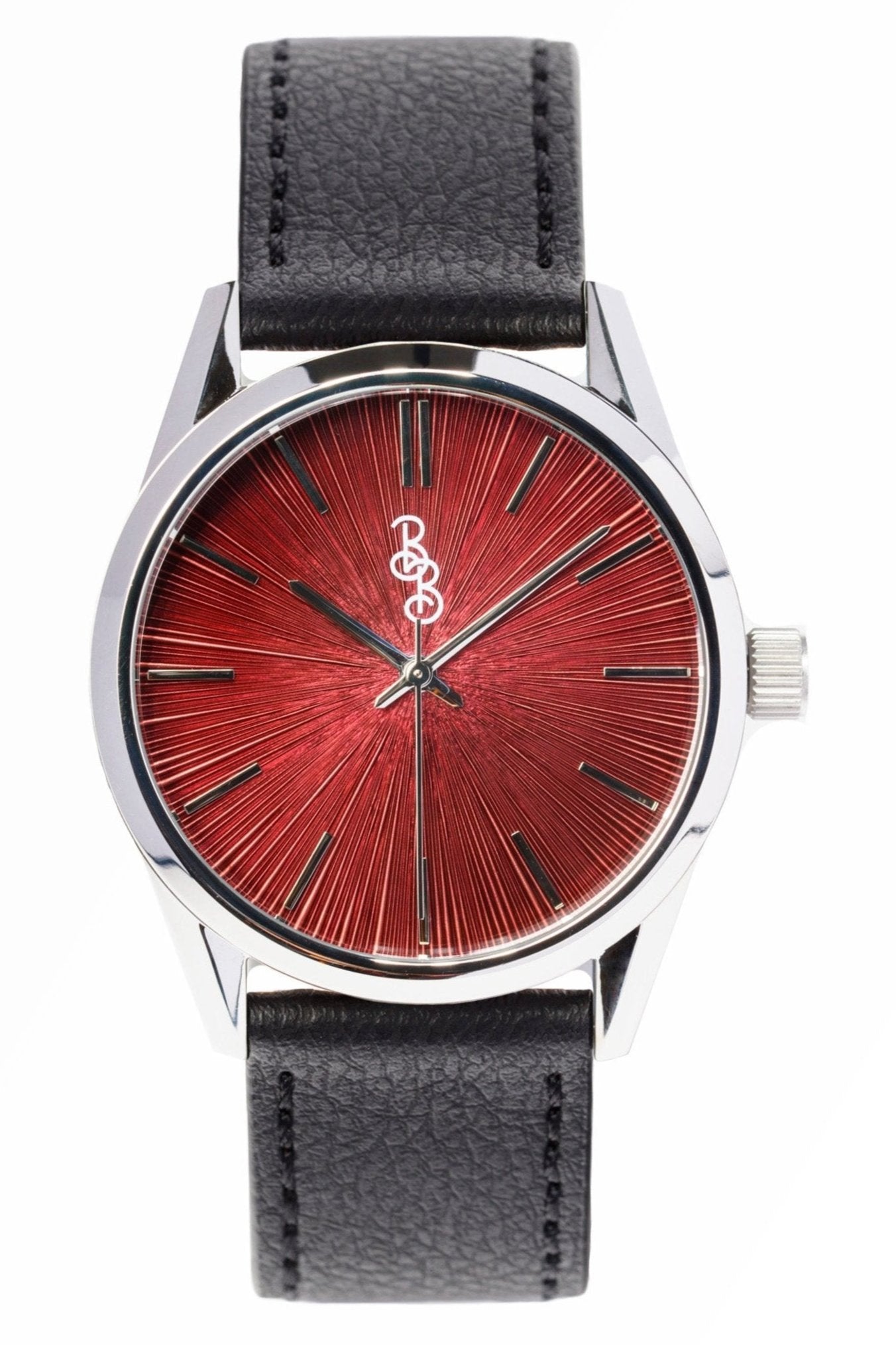 Burgundy Sunburst Watch Pro with Customizable Straps - Veloce - The App For Watch Collectors