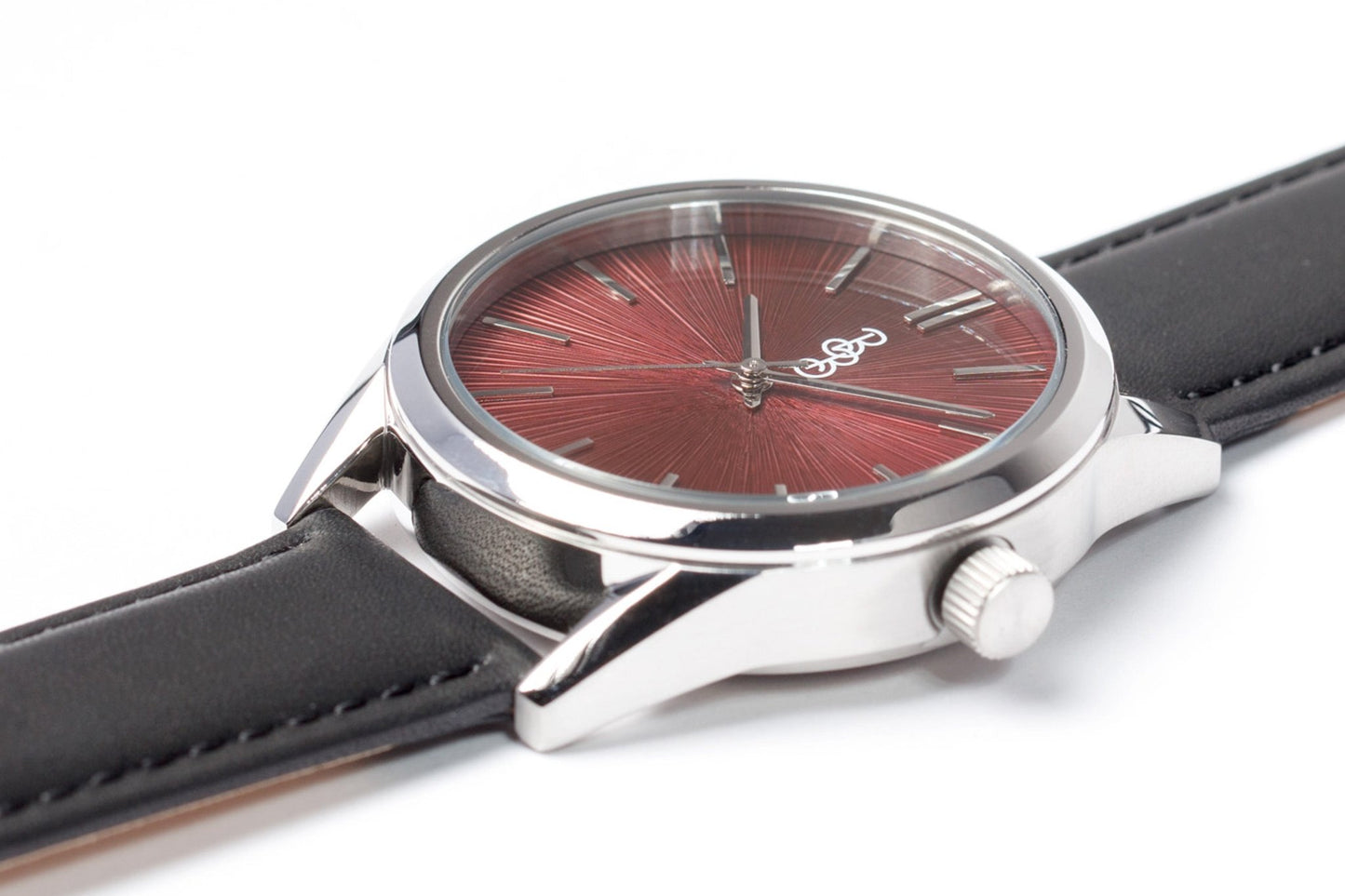 Burgundy Sunburst Watch Pro with Customizable Straps - Veloce - The App For Watch Collectors