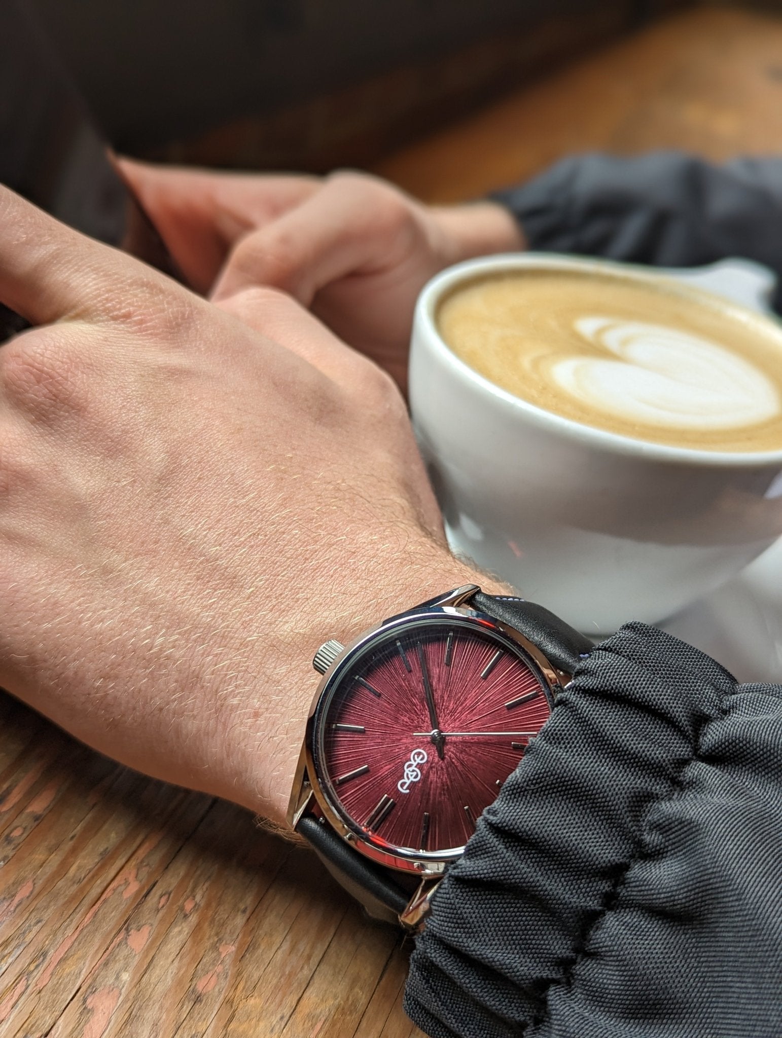 Burgundy Sunburst Watch Pro with Customizable Straps - Veloce - The App For Watch Collectors