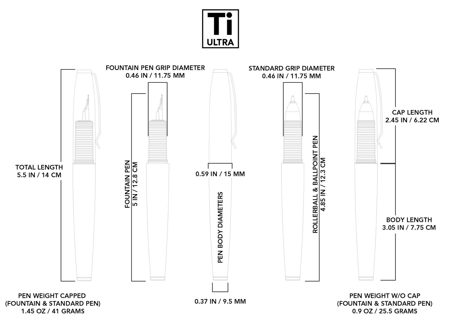 Ti Ultra Pen Three In One Fountain Ballpoint Rollerball - Veloce - The App For Watch Collectors