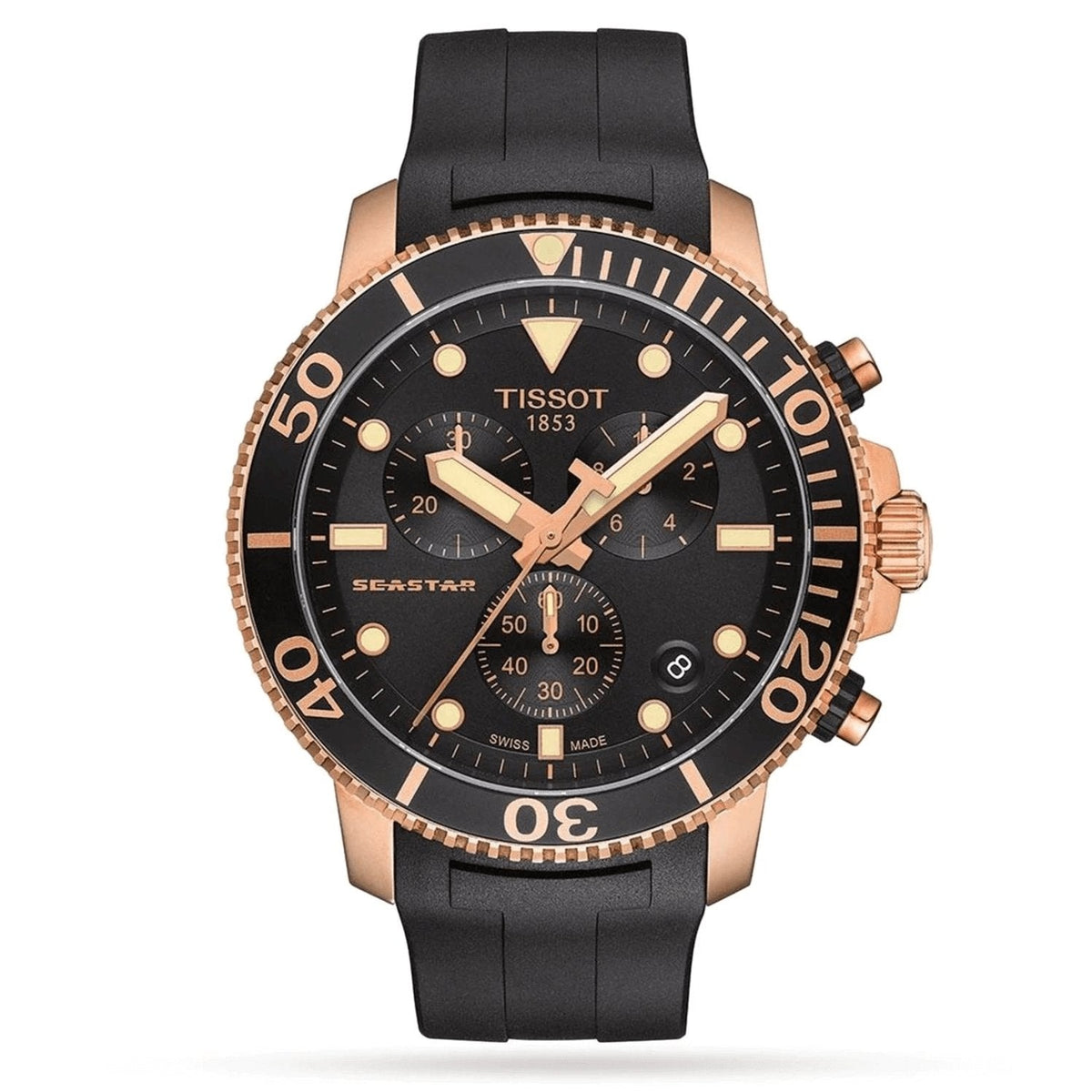 Tissot Chronograph Watch Seastar 1000 Rose Gold T1204173705100 2