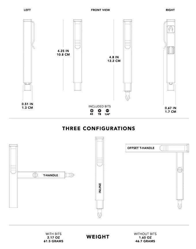 Bit Bar Inline Titanium Screwdriver With Hex Bit Storage - Veloce - The App For Watch Collectors