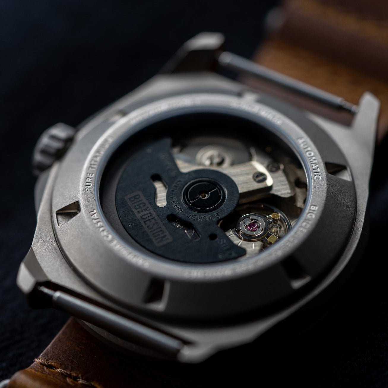 Titanium Field Watch Automatic Stonewashed Rugged Finish - Veloce - The App For Watch Collectors