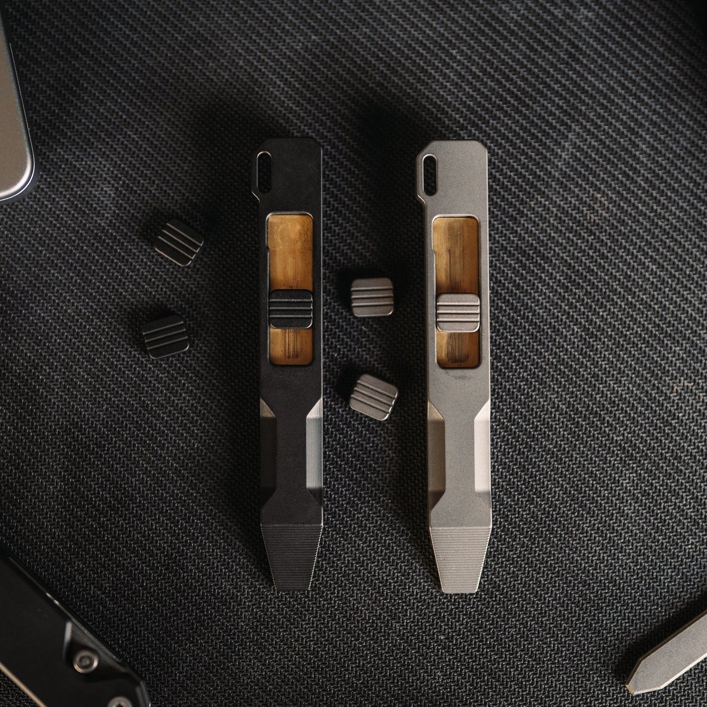 Ti Pry Bar EDC With Magnetic Fidget Buttons Pocket Clip - Veloce - The App For Watch Collectors