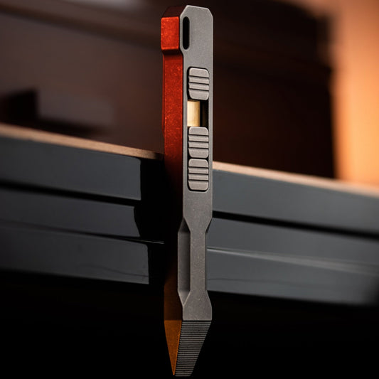 Ti Pry Bar EDC With Magnetic Fidget Buttons Pocket Clip - Veloce - The App For Watch Collectors