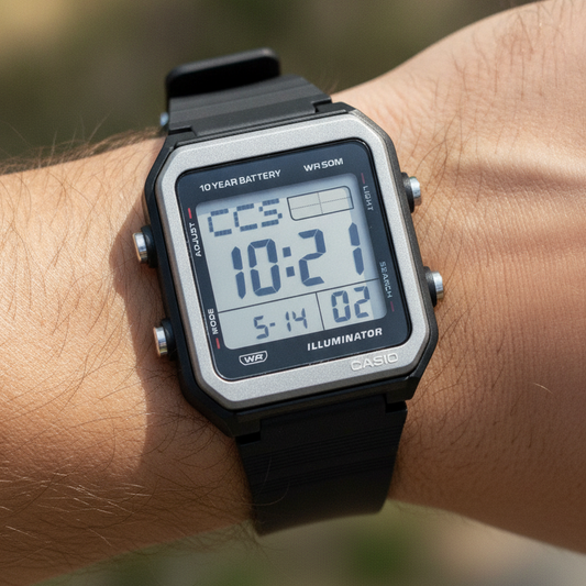 Casio Digital Resin Strap Quartz W-221H-1AV Unisex Watch — lifestyle