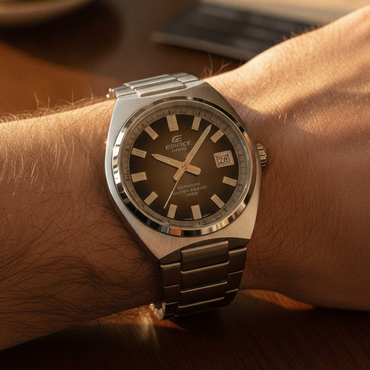 Casio Edifice Analog Stainless Steel Brown Dial Quartz EFB-109D-5AV 100M Men's Watch — lifestyle