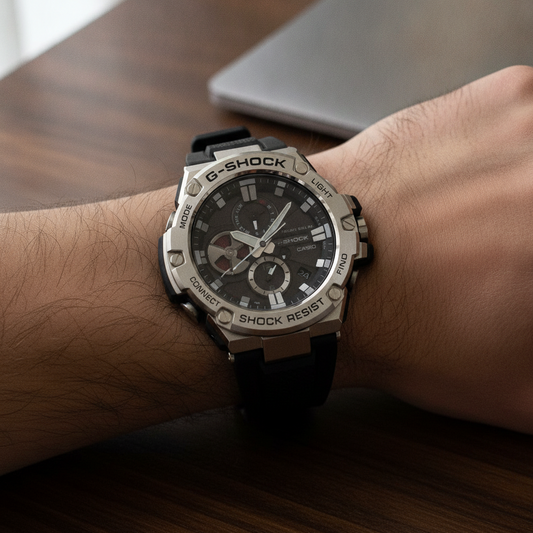 Casio G-Shock G-Steel Tough Solar Analog GST-B100-1A GSTB100-1A Men's Watch — lifestyle