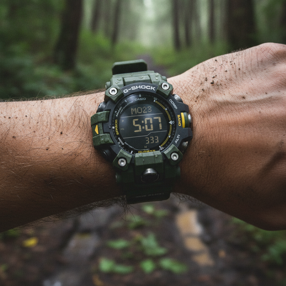 Casio G-Shock Mudman Master Of G-Land Digital Green Resin Strap Solar GW-9500-3 200M Men's Watch — lifestyle