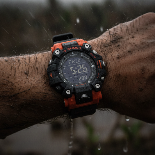 Casio G-Shock Mudman Master Of G-Land Digital Orange And Black Resin Strap Solar GW-9500-1A4 200M Men's Watch — lifestyle
