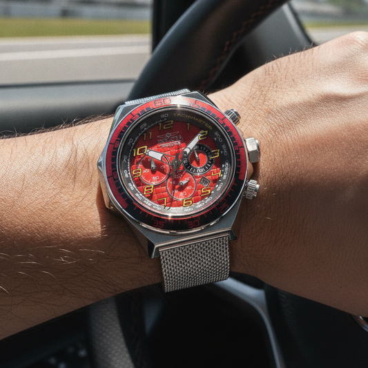 Invicta Racing Chronograph Stainless Steel Red Dial Quartz 47900 Men's Watch — lifestyle