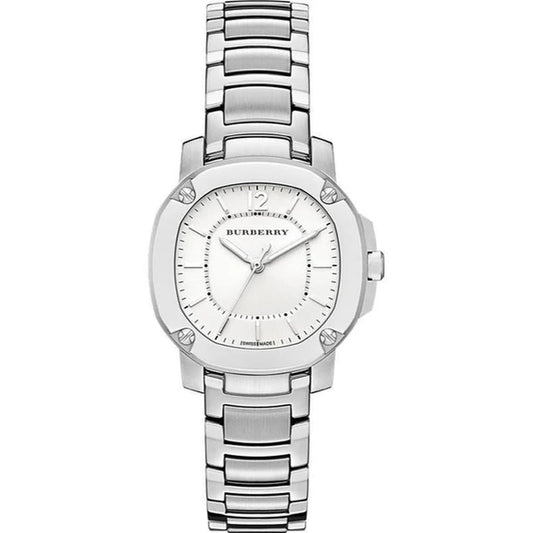 Burberry The Britain Silver Dial Silver Steel Strap Watch For Women Bby1703